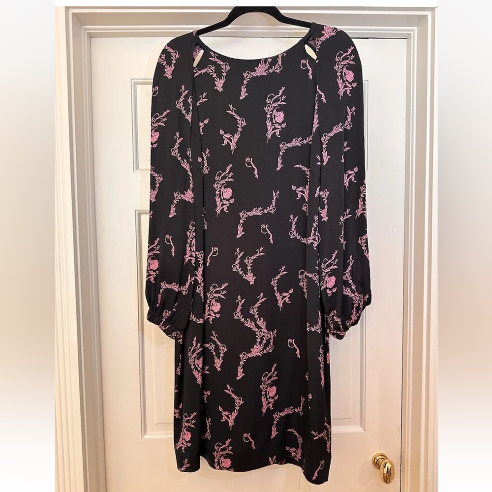 Escada Black and Pink Women's Dress With Keyhole Cutouts Long Sleeve Size 44